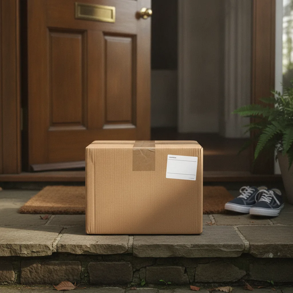 real photo of a neatly packed delivery parcel