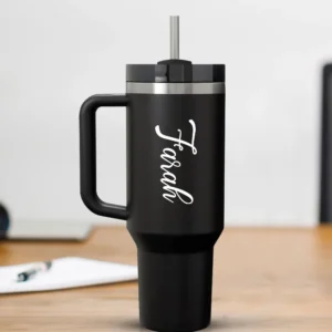 Custom Tumbler with Name or Logo and Straw